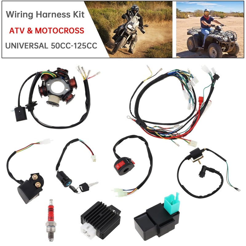 Windance 9PCS Complete 6-Coil 5-Wire CDI Electrics Kit with Solenoid Relay & Wiring Harness for 4-Stroke 50cc-125cc ATV, Quad, Dirt Bike & Motorcycle Ignition System - Image 5